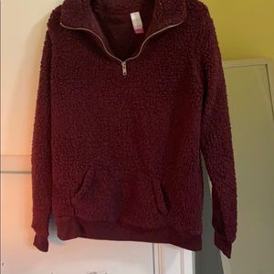 Maroon fuzzy sweater